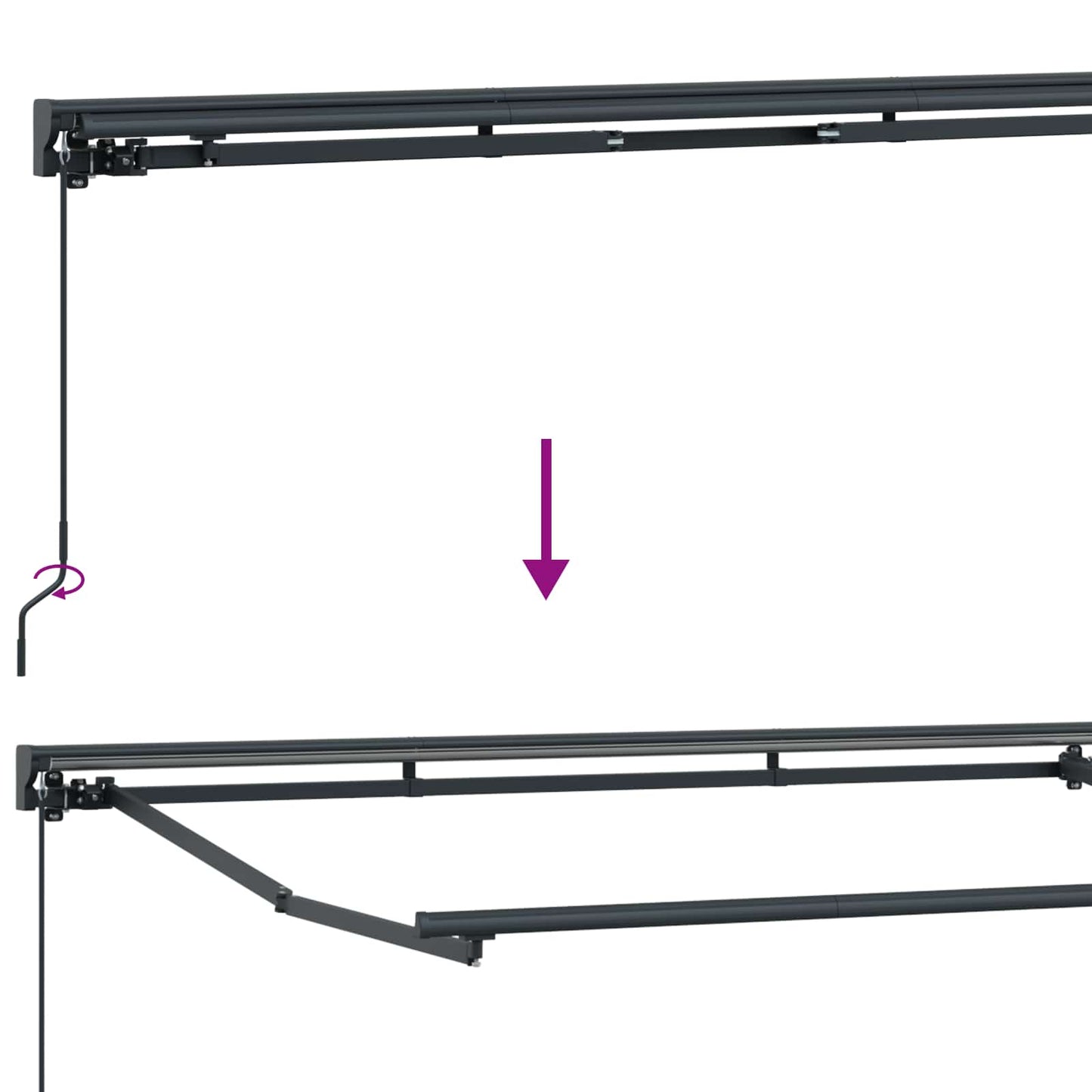 Manuel Markise-ramme Med Led-lys 4 × 3 M - Billede 9