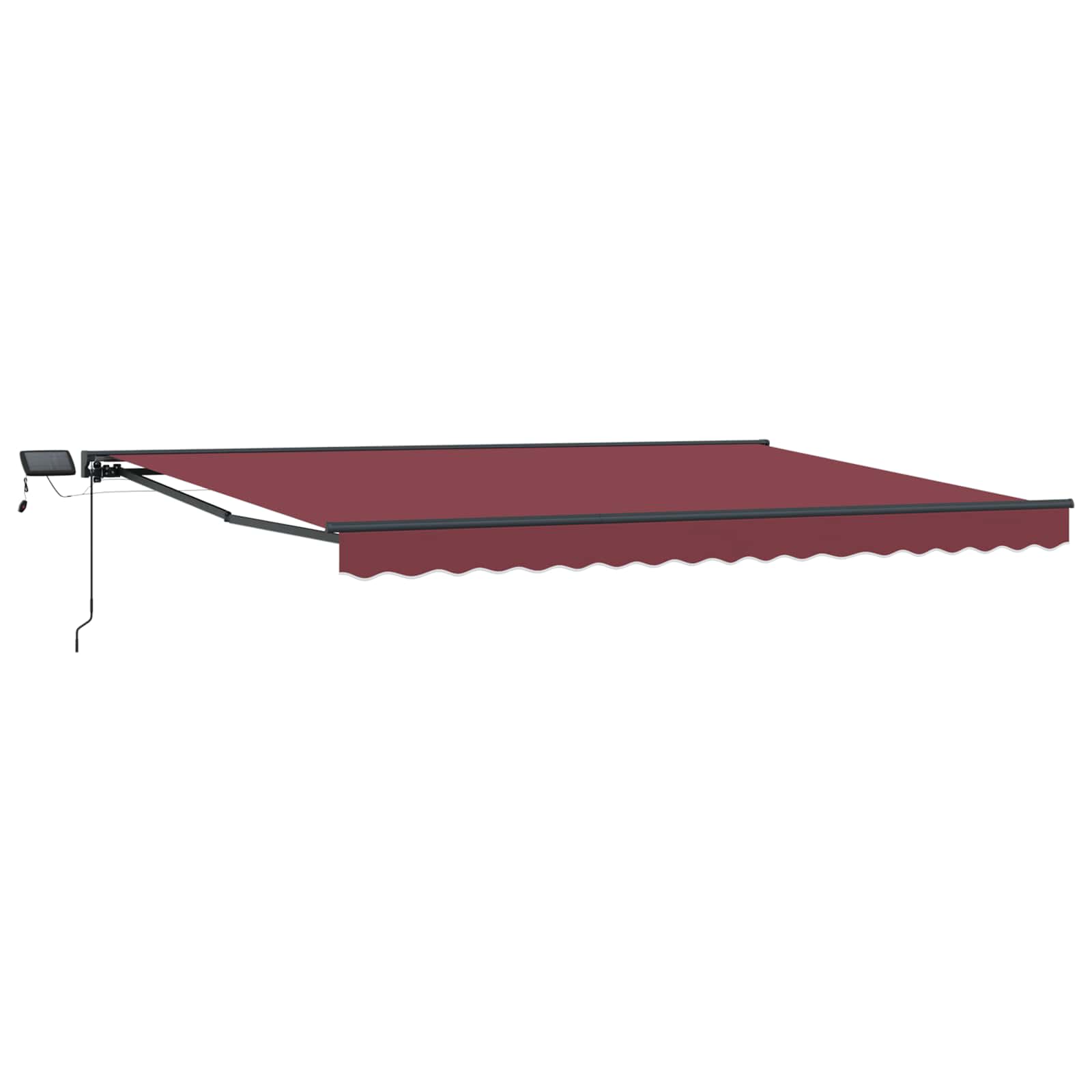Manuel Markise-ramme Med Led-lys Bordeaux 4,5 × 3 M - Hovedbillede