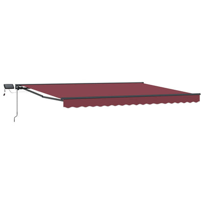 Manuel Markise-ramme Med Led-lys Bordeaux 4,5 × 3 M - Hovedbillede