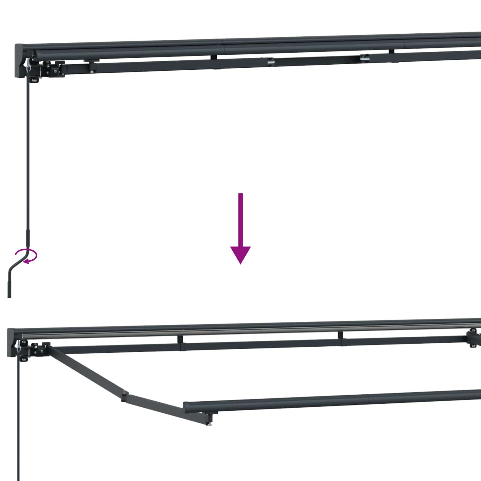Manuel Markise-ramme Med Led-lys Bordeaux 4,5 × 3 M - Billede 9