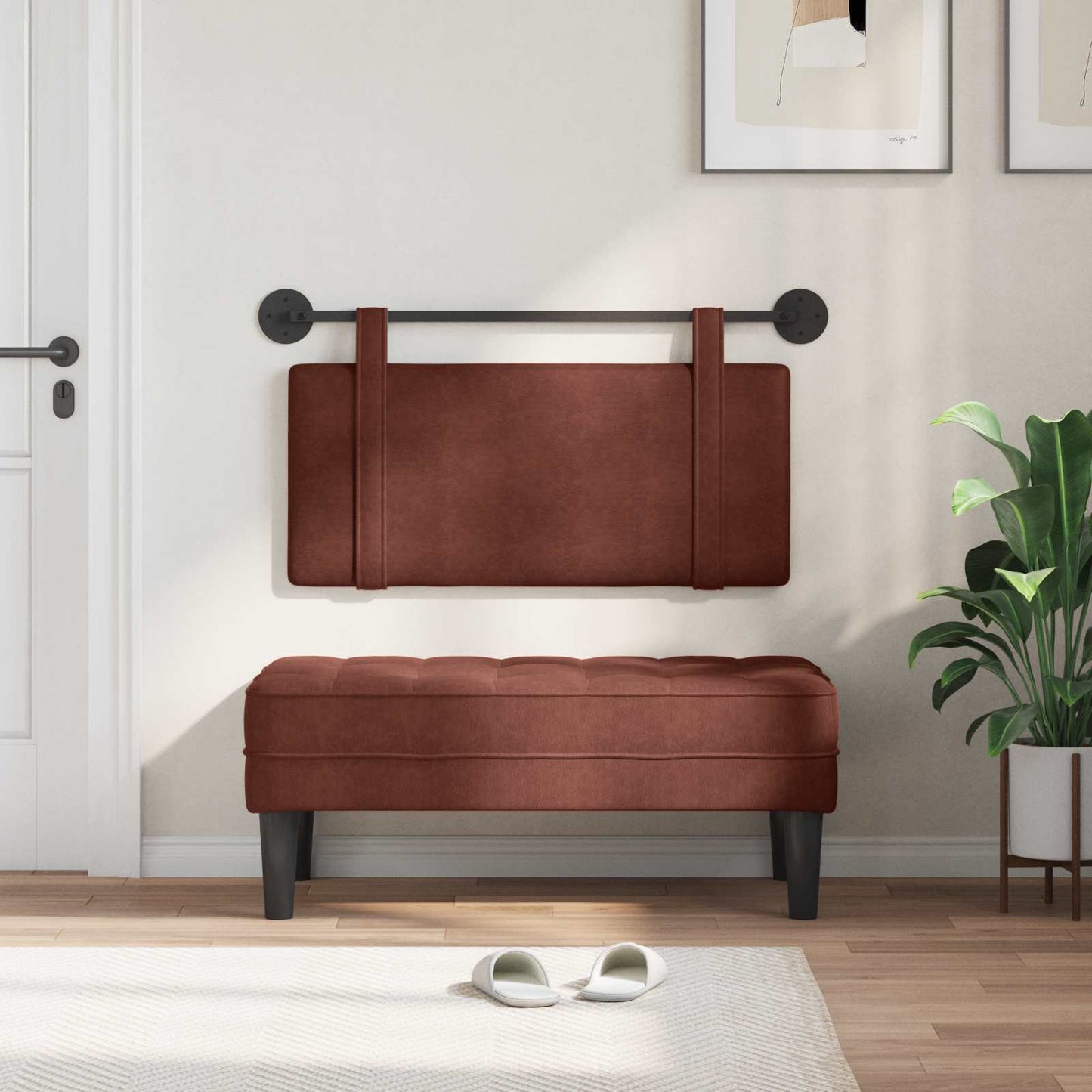 Hængende Hovedgavl Skinnende 100 X 55 X 5 Cm Antik Pu - Billede 3