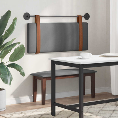 Hængende Hovedgavl Ensfarvet Mørkegrå 110 X 55 X 5 Cm Antik Pu - Billede 4