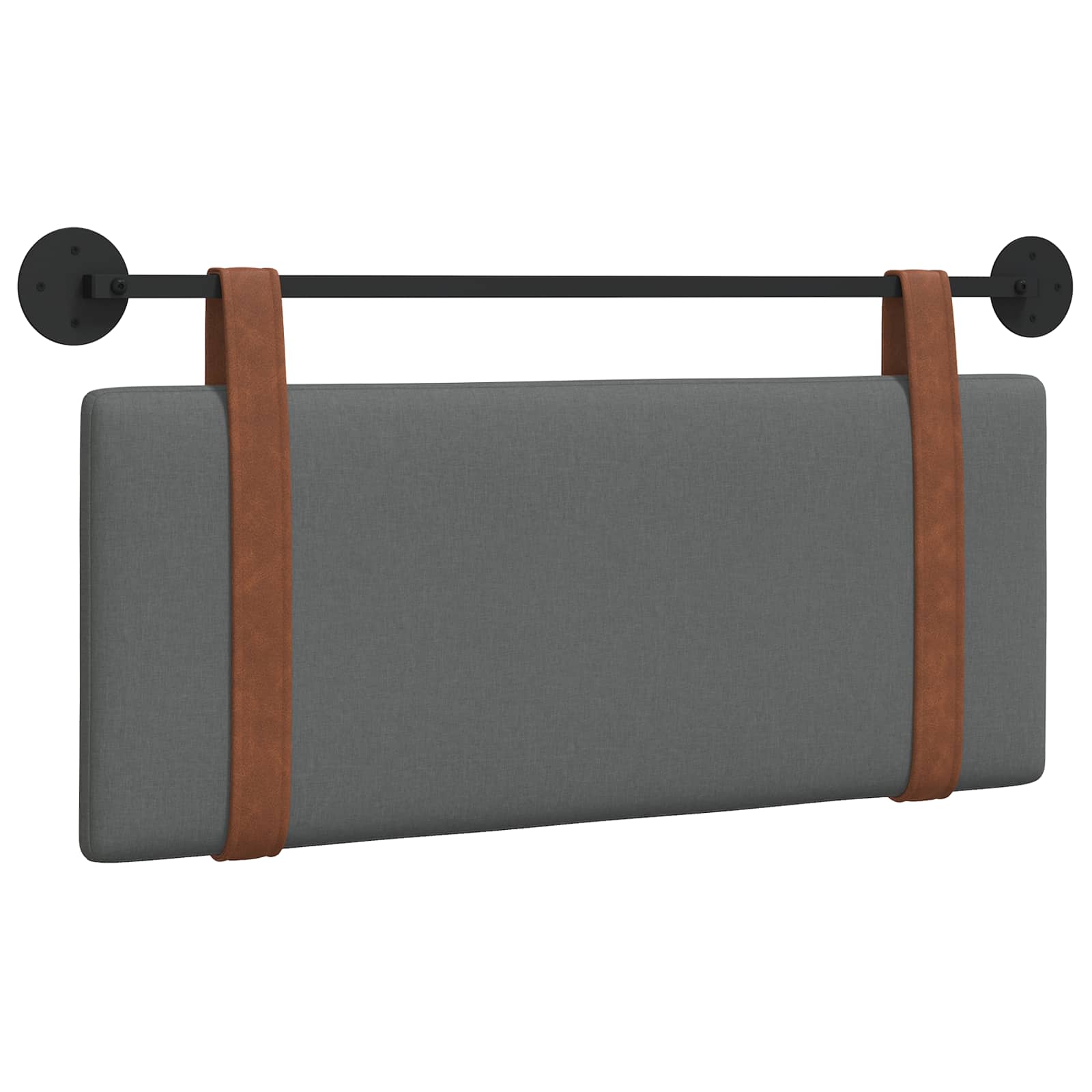 Hængende Hovedgavl Ensfarvet Mørkegrå 110 X 55 X 5 Cm Antik Pu - Billede 2