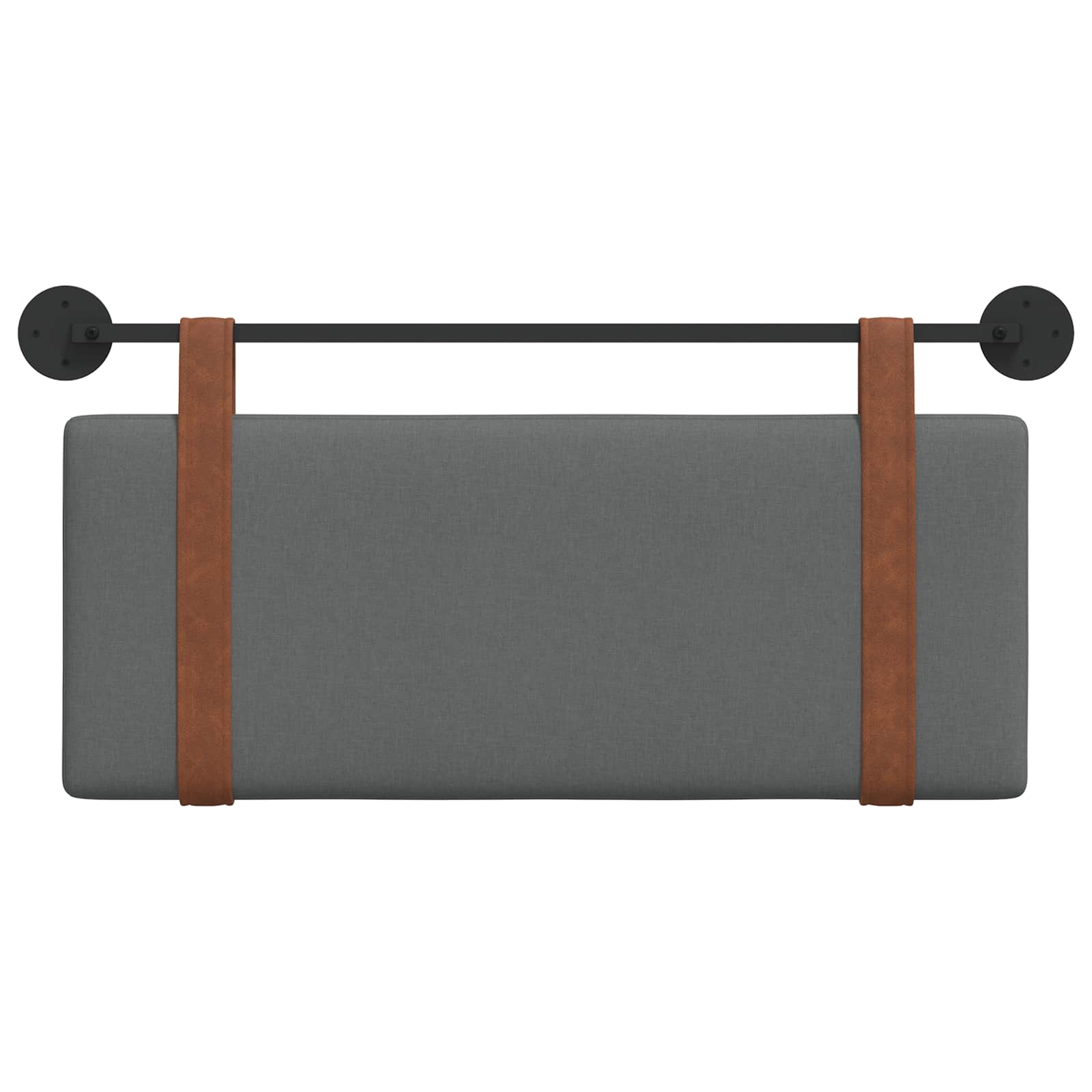 Hængende Hovedgavl Ensfarvet Mørkegrå 110 X 55 X 5 Cm Antik Pu - Billede 5