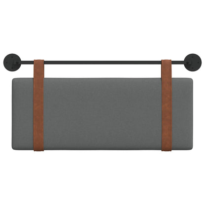 Hængende Hovedgavl Ensfarvet Mørkegrå 110 X 55 X 5 Cm Antik Pu - Billede 5