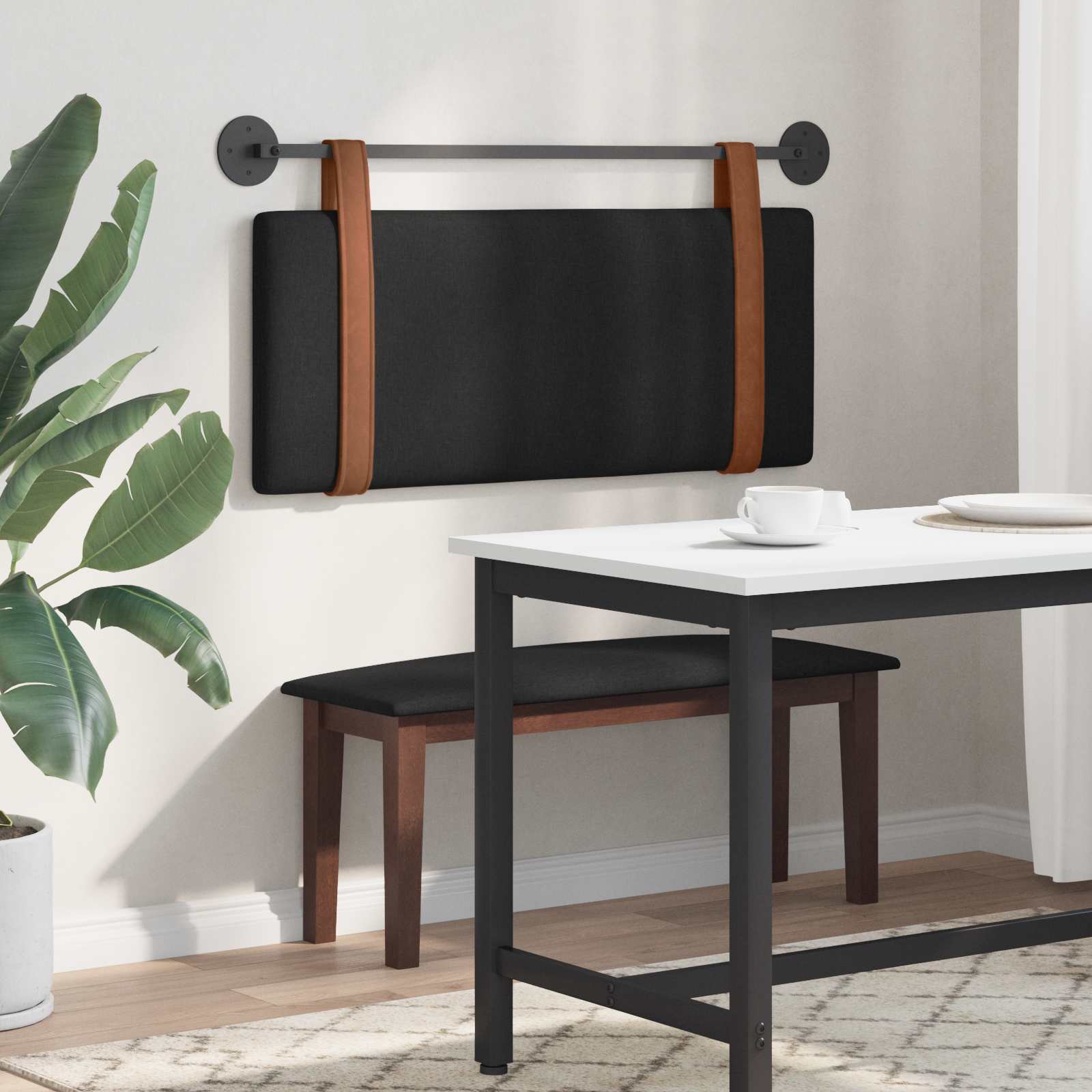 Hængende Hovedgavl Vægmonteret 110 X 55 X 5 Cm Antik Pu - Billede 4