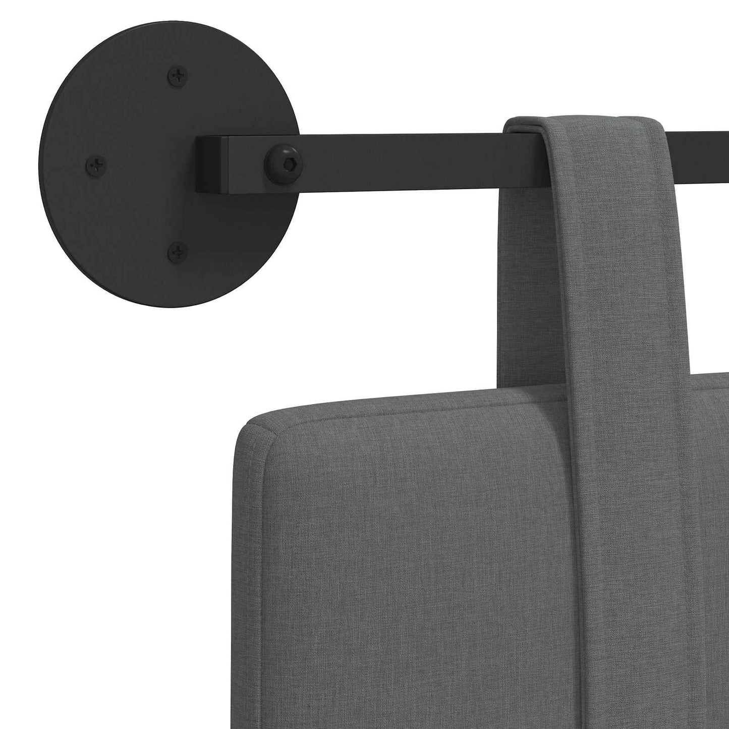 Hængende Hovedgavl Vægmonteret Mørkegrå 130 X 55 X 5 Cm Stof - Billede 9