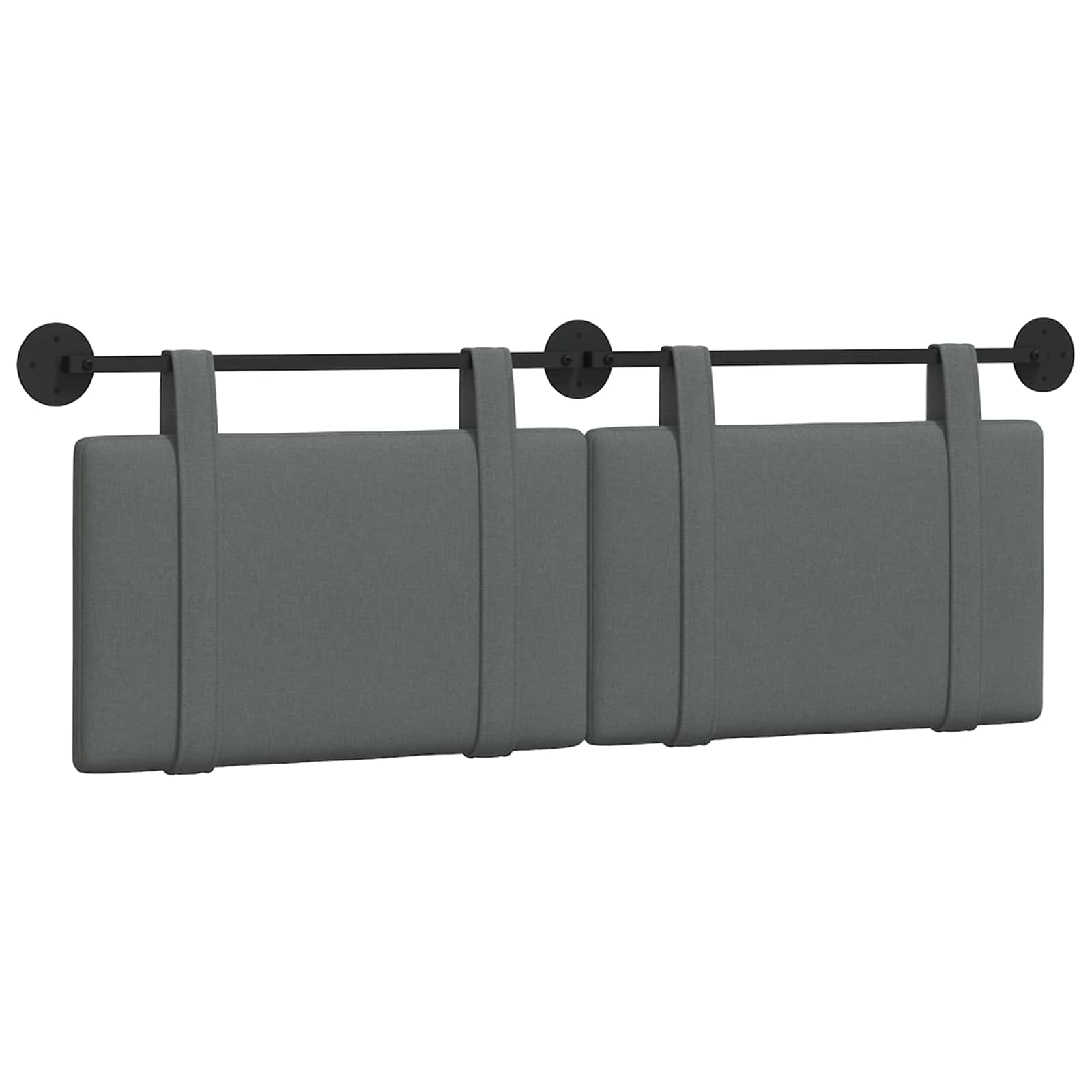 Hængende Hovedgavl Vægmonteret Mørkegrå 130 X 55 X 5 Cm Stof - Billede 2