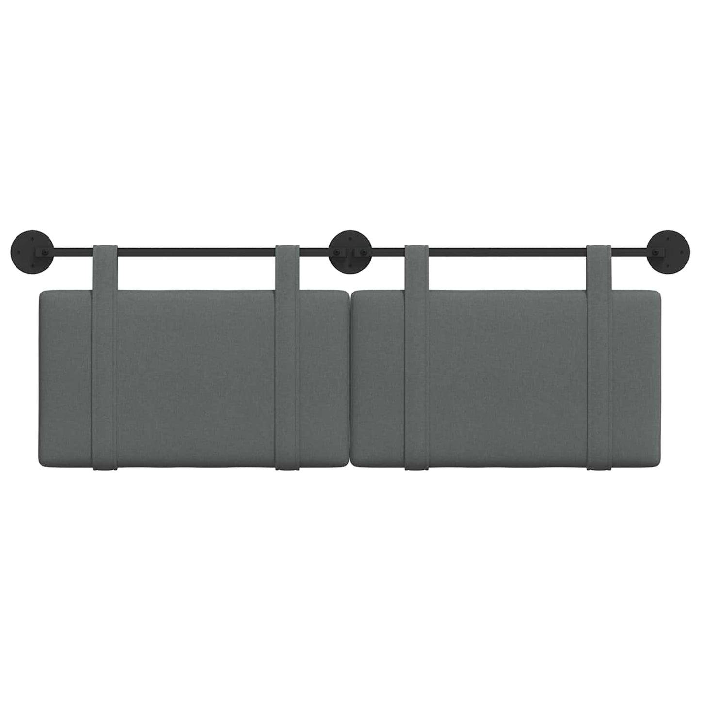 Hængende Hovedgavl Vægmonteret Mørkegrå 130 X 55 X 5 Cm Stof - Billede 5