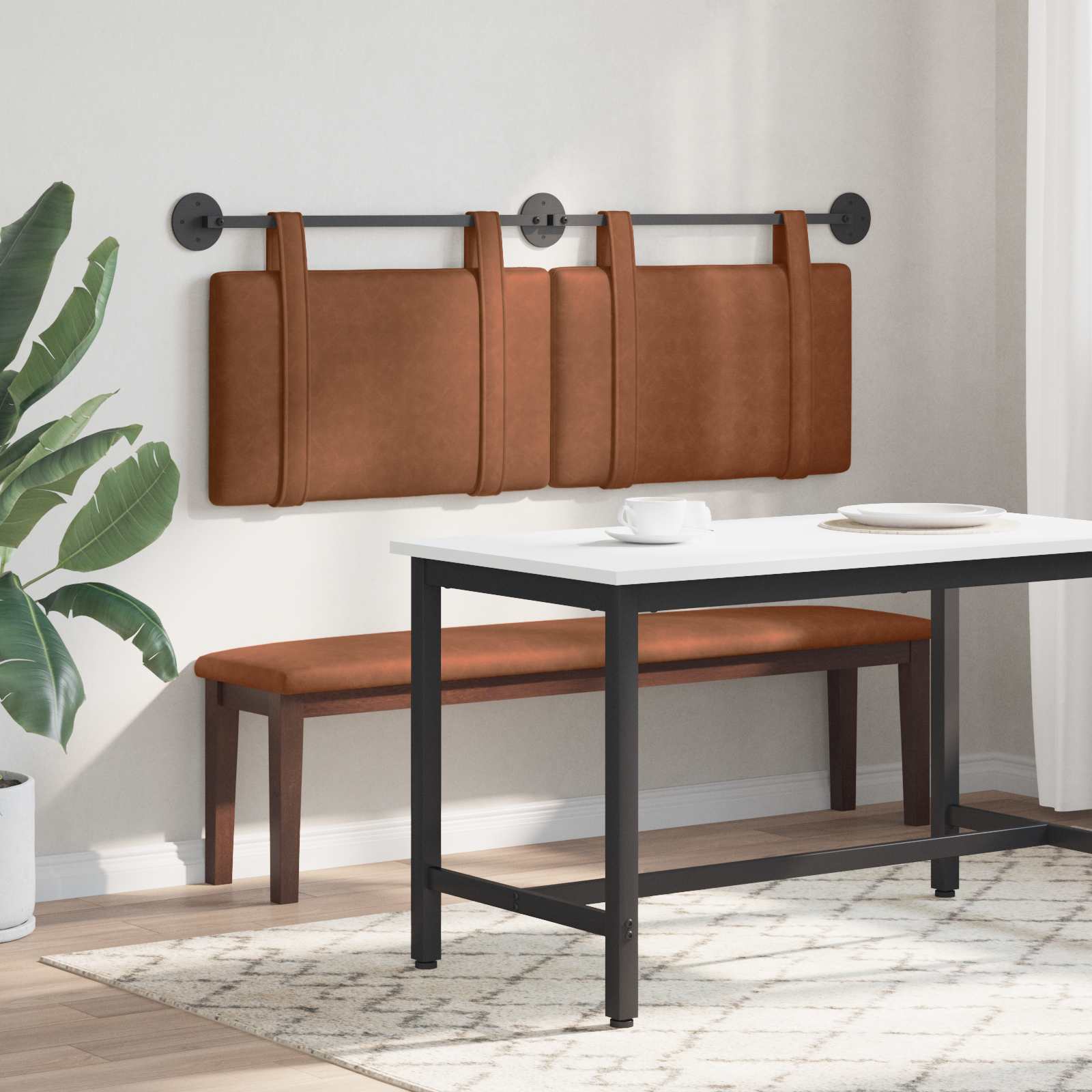 Hængende Hovedgavl Vægmonteret 130 X 55 X 5 Cm Antik Pu - Billede 4