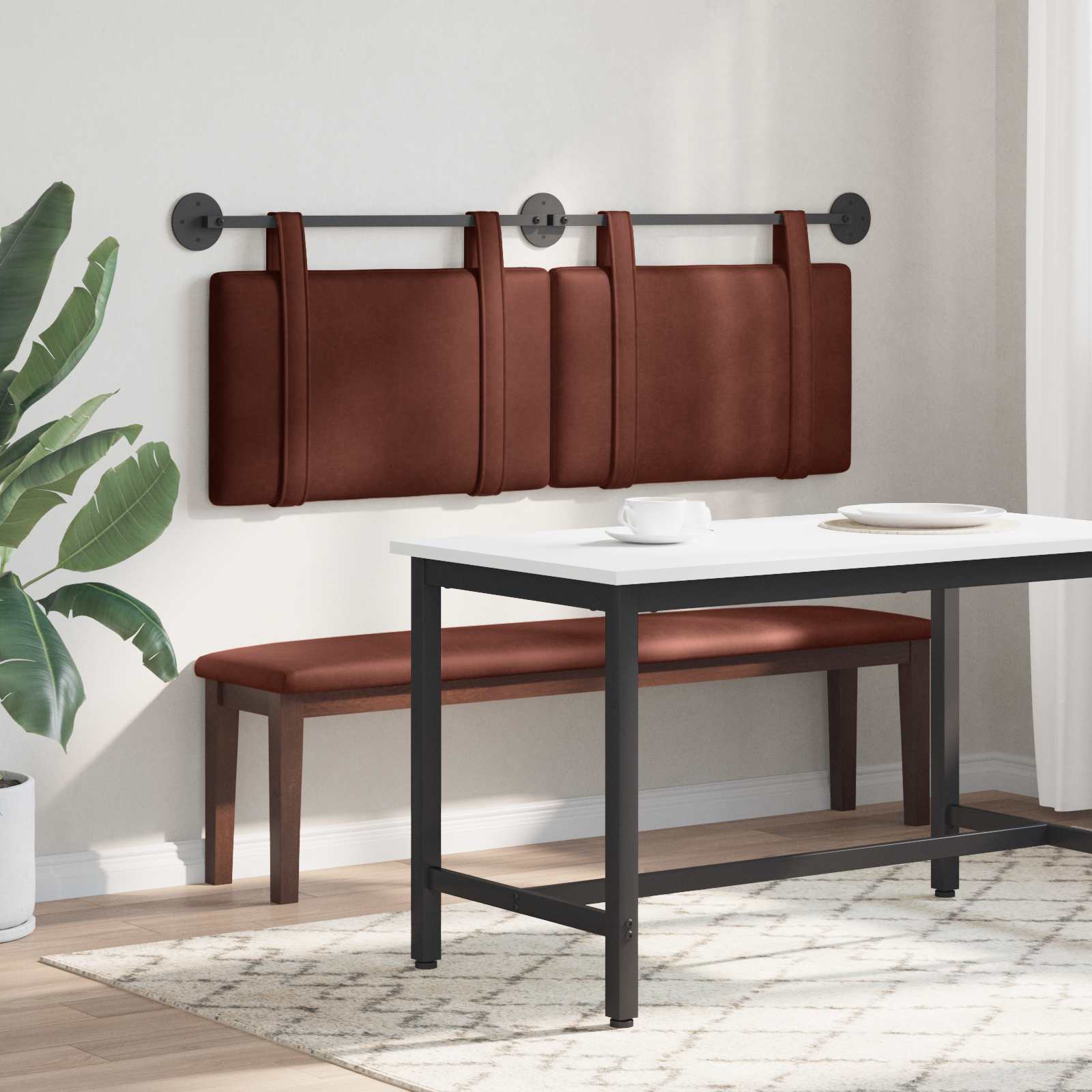 Hængende Hovedgavl Skinnende 130 X 55 X 5 Cm Antik Pu - Billede 4