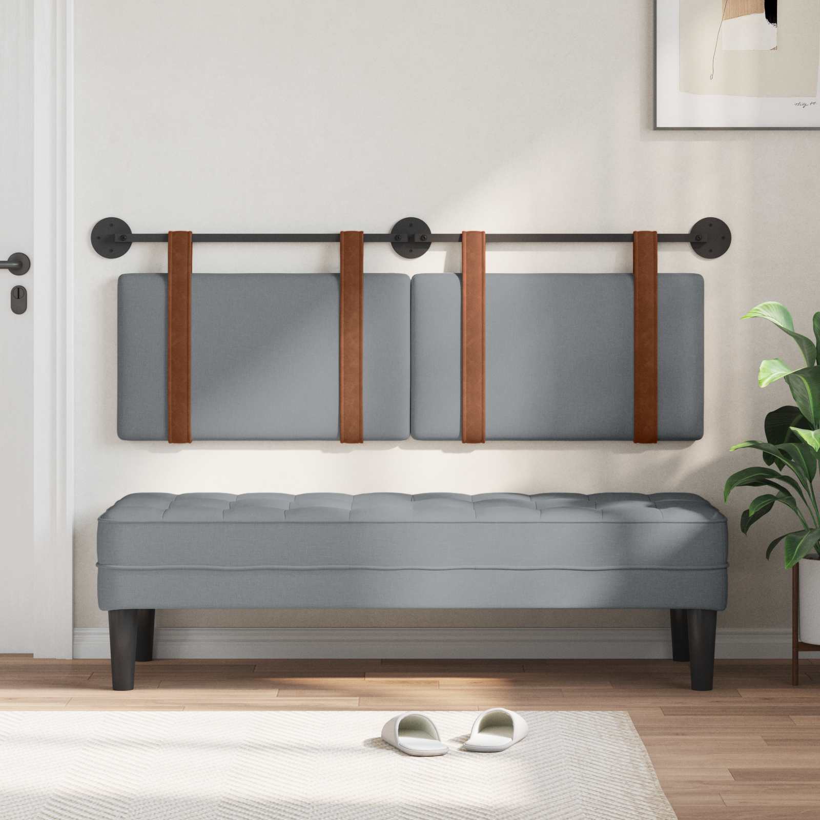 Hængende Hovedgavl Vægmonteret 130 X 55 X 5 Cm Antik Pu - Billede 3