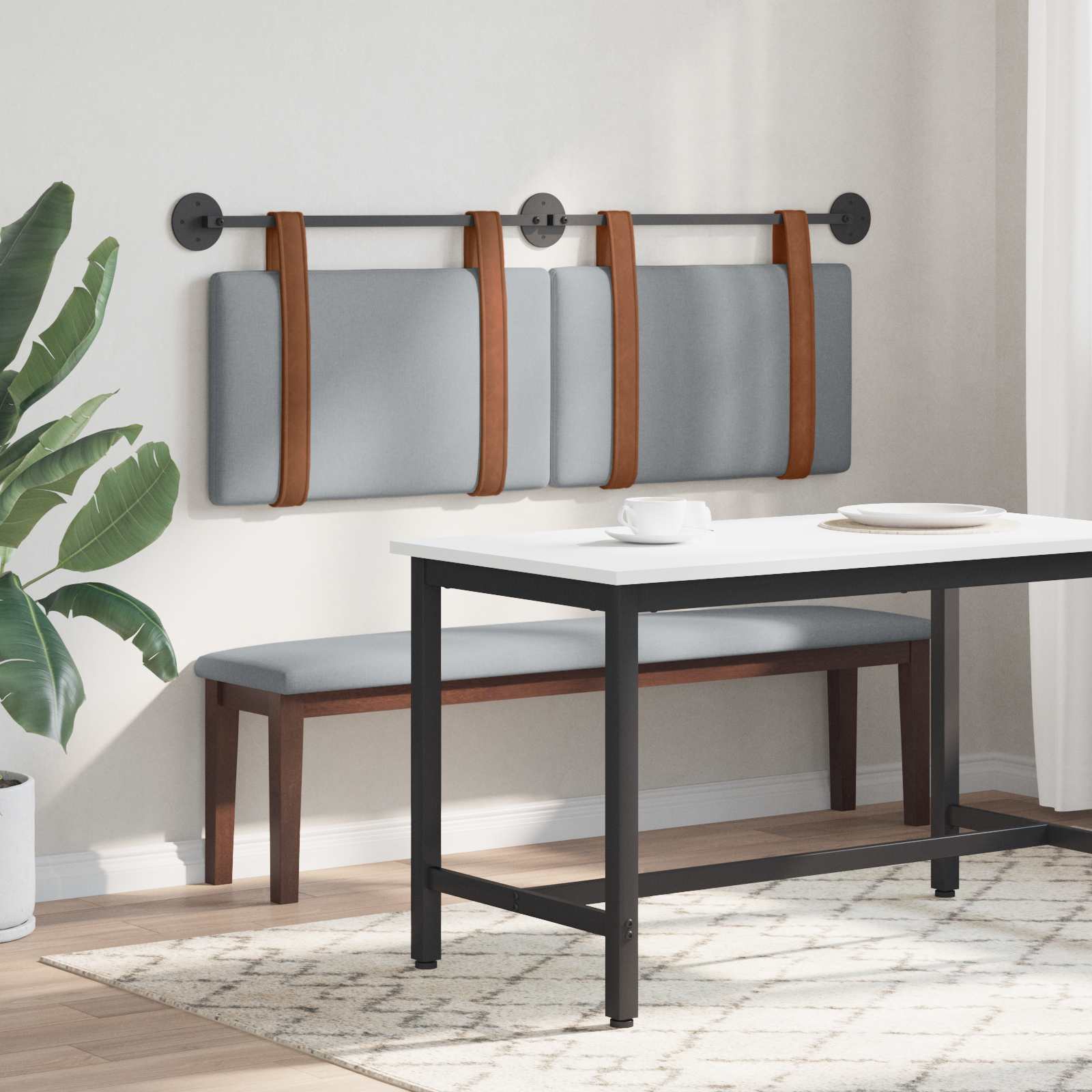 Hængende Hovedgavl Vægmonteret 130 X 55 X 5 Cm Antik Pu - Billede 4