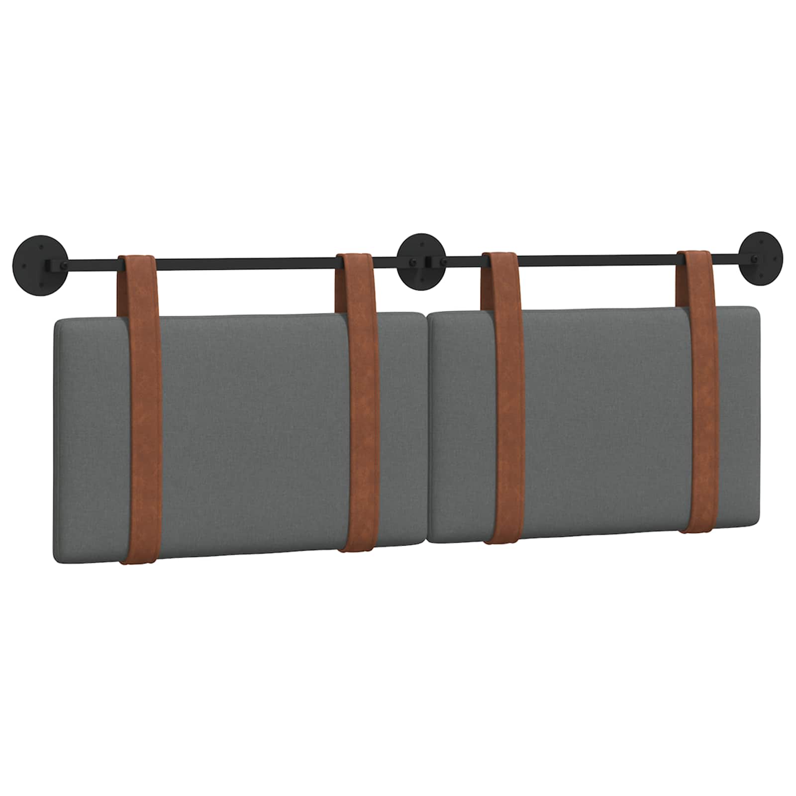 Hængende Hovedgavl Ensfarvet Mørkegrå 130 X 55 X 5 Cm Antik Pu - Billede 2