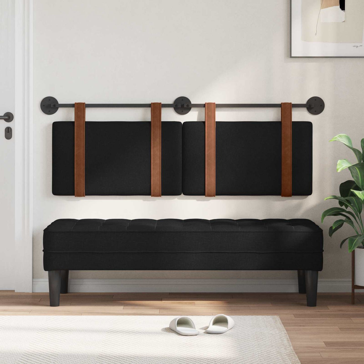 Hængende Hovedgavl Vægmonteret 130 X 55 X 5 Cm Antik Pu - Billede 3