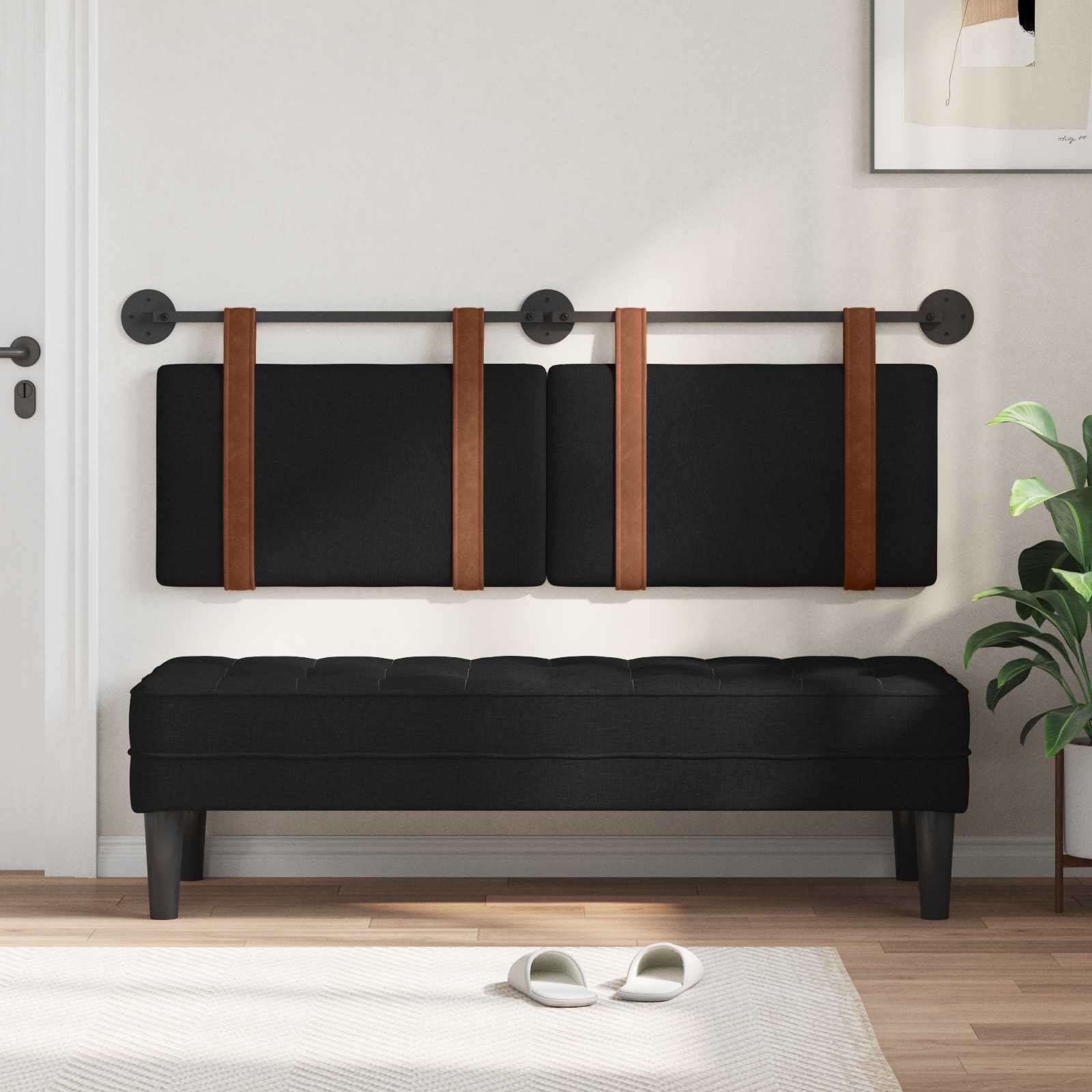 Hængende Hovedgavl Vægmonteret 130 X 55 X 5 Cm Antik Pu - Billede 3