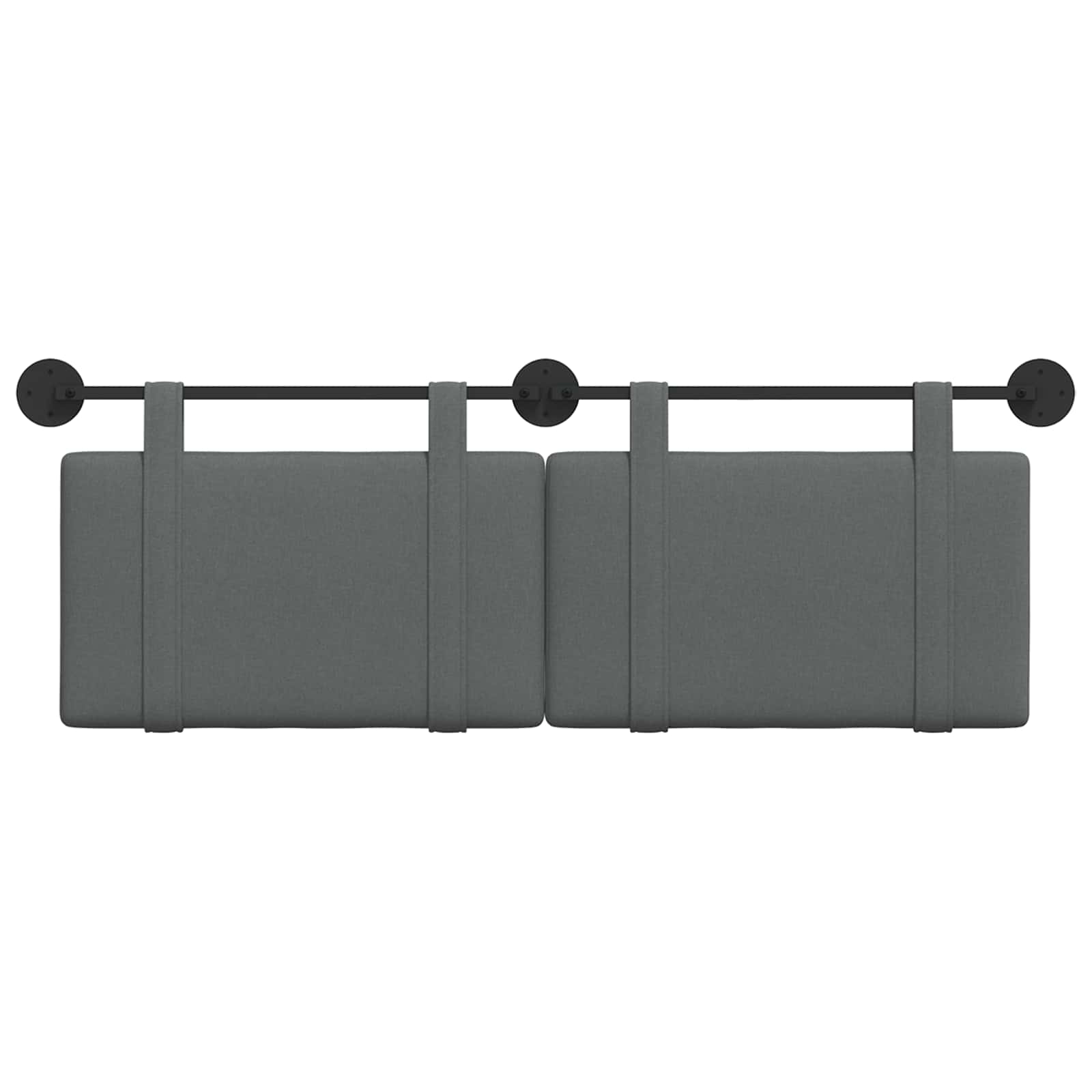 Hængende Hovedgavl Vægmonteret Mørkegrå 150 X 55 X 5 Cm Stof - Billede 5