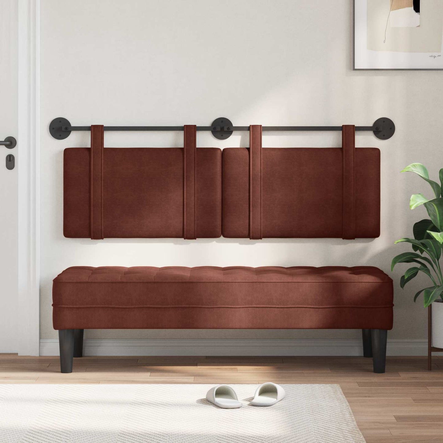 Hængende Hovedgavl Skinnende 150 X 55 X 5 Cm Antik Pu - Billede 3
