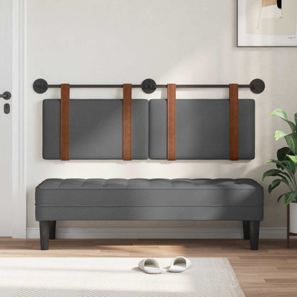 Hængende Hovedgavl Ensfarvet Mørkegrå 150 X 55 X 5 Cm Antik Pu - Billede 3