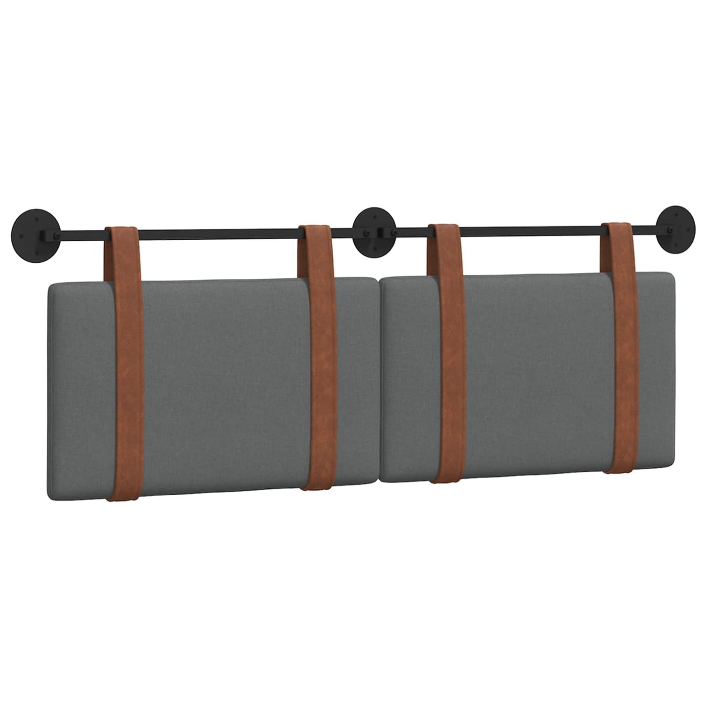 Hængende Hovedgavl Ensfarvet Mørkegrå 150 X 55 X 5 Cm Antik Pu - Billede 2