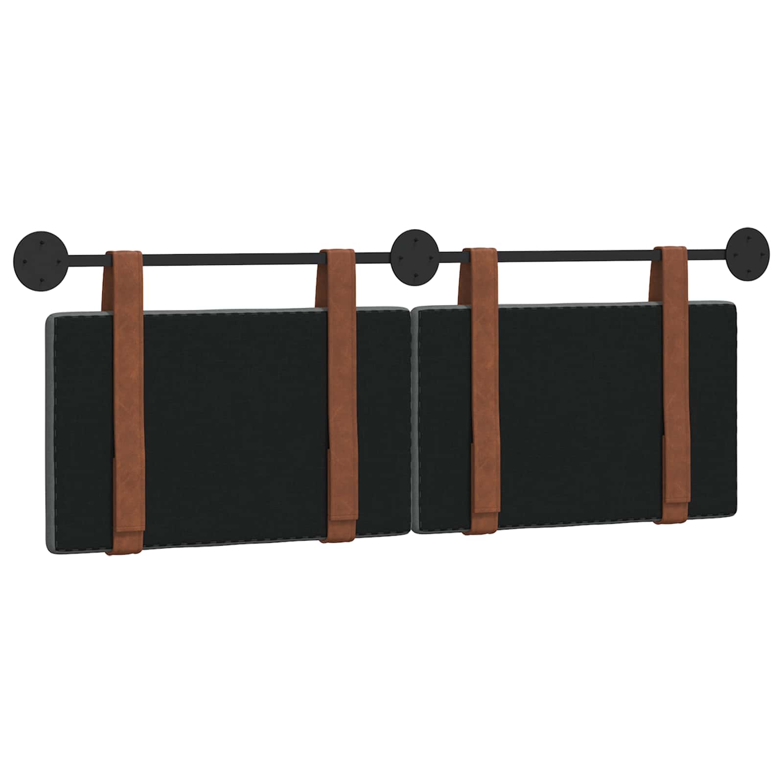 Hængende Hovedgavl Ensfarvet Mørkegrå 150 X 55 X 5 Cm Antik Pu - Billede 7