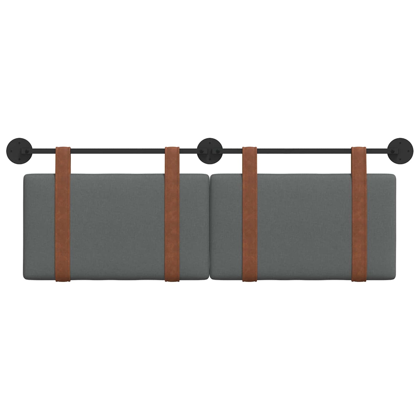 Hængende Hovedgavl Ensfarvet Mørkegrå 150 X 55 X 5 Cm Antik Pu - Billede 5