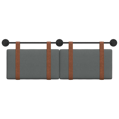 Hængende Hovedgavl Ensfarvet Mørkegrå 150 X 55 X 5 Cm Antik Pu - Billede 5