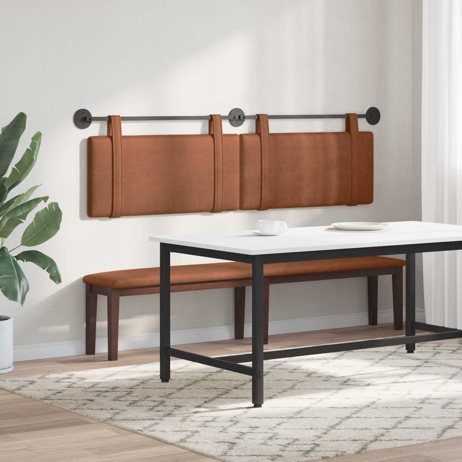 Hængende Hovedgavl Vægmonteret 170 X 55 X 5 Cm Antik Pu - Billede 4