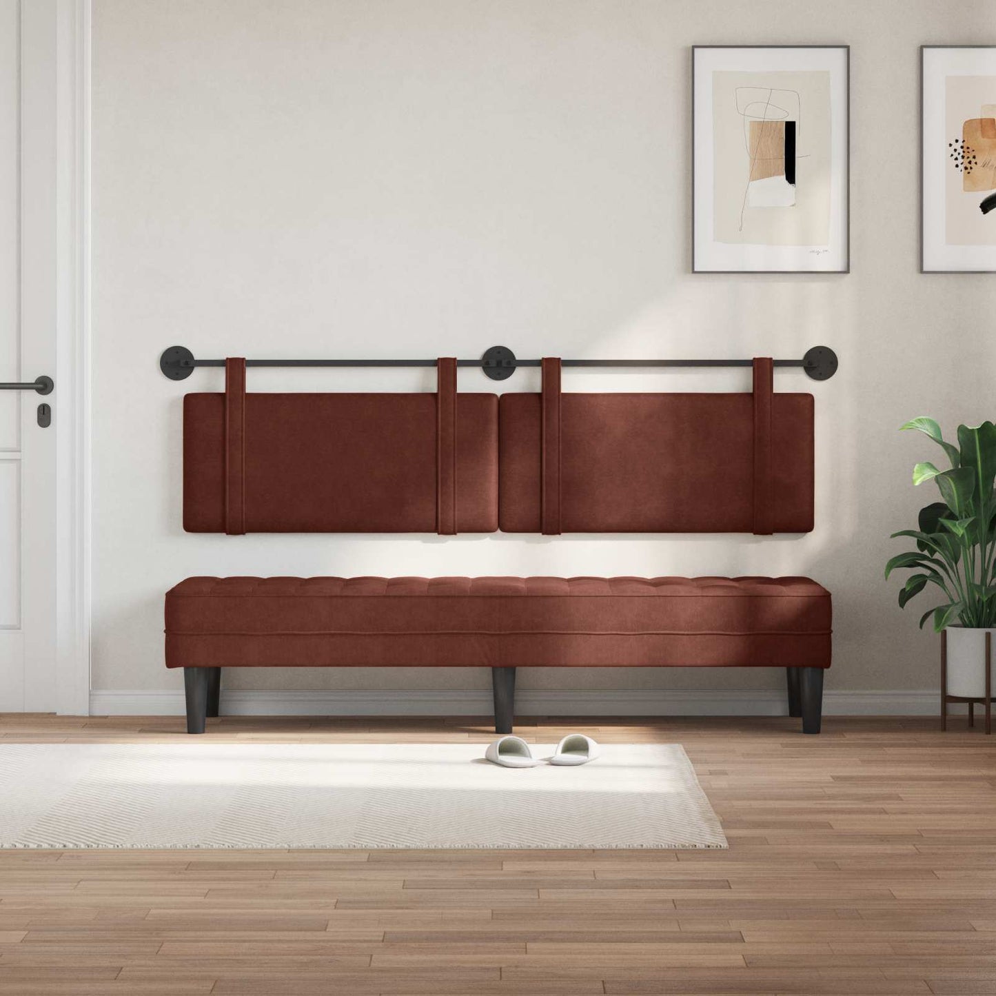 Hængende Hovedgavl Skinnende 170 X 55 X 5 Cm Antik Pu - Billede 3