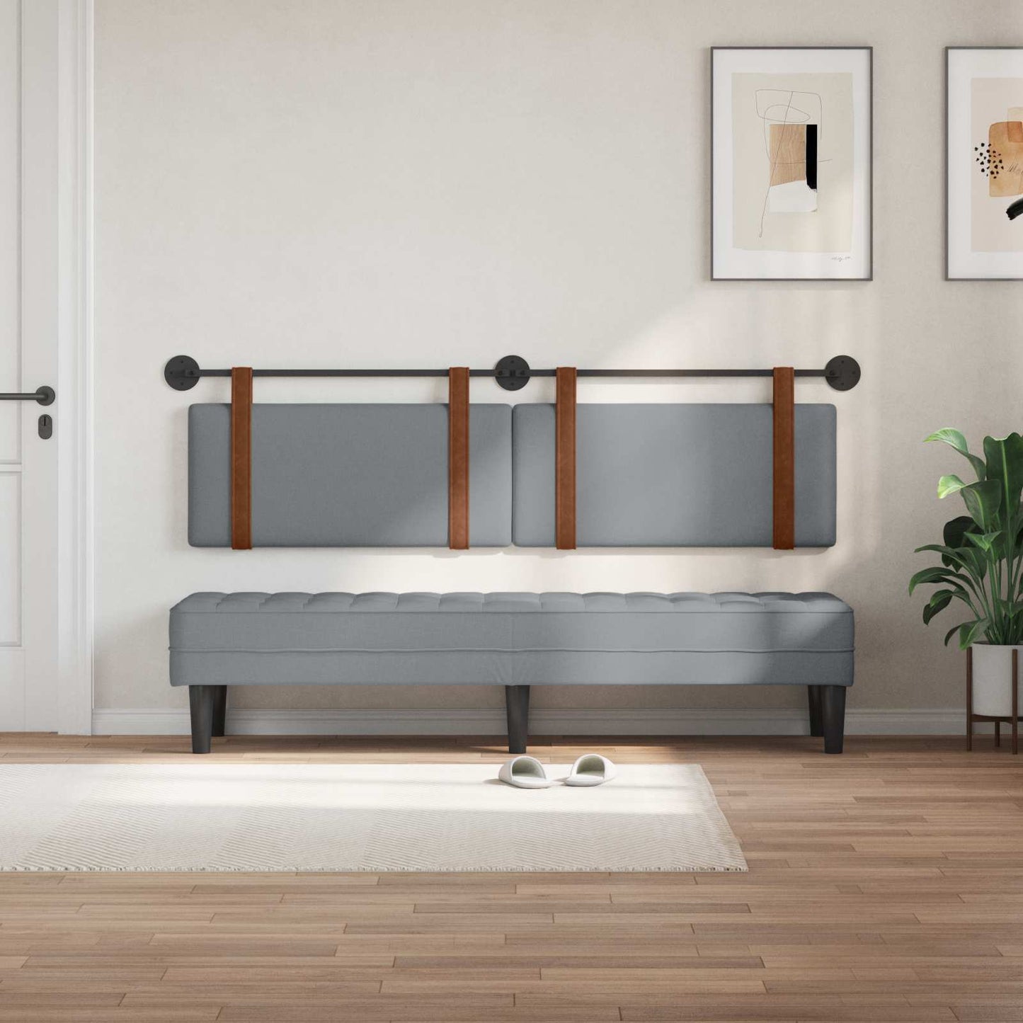 Hængende Hovedgavl Vægmonteret 170 X 55 X 5 Cm Antik Pu - Billede 3