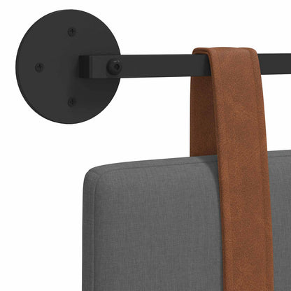 Hængende Hovedgavl Ensfarvet Mørkegrå 170 X 55 X 5 Cm Antik Pu - Billede 9