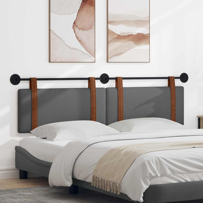 Hængende Hovedgavl Ensfarvet Mørkegrå 170 X 55 X 5 Cm Antik Pu - Hovedbillede