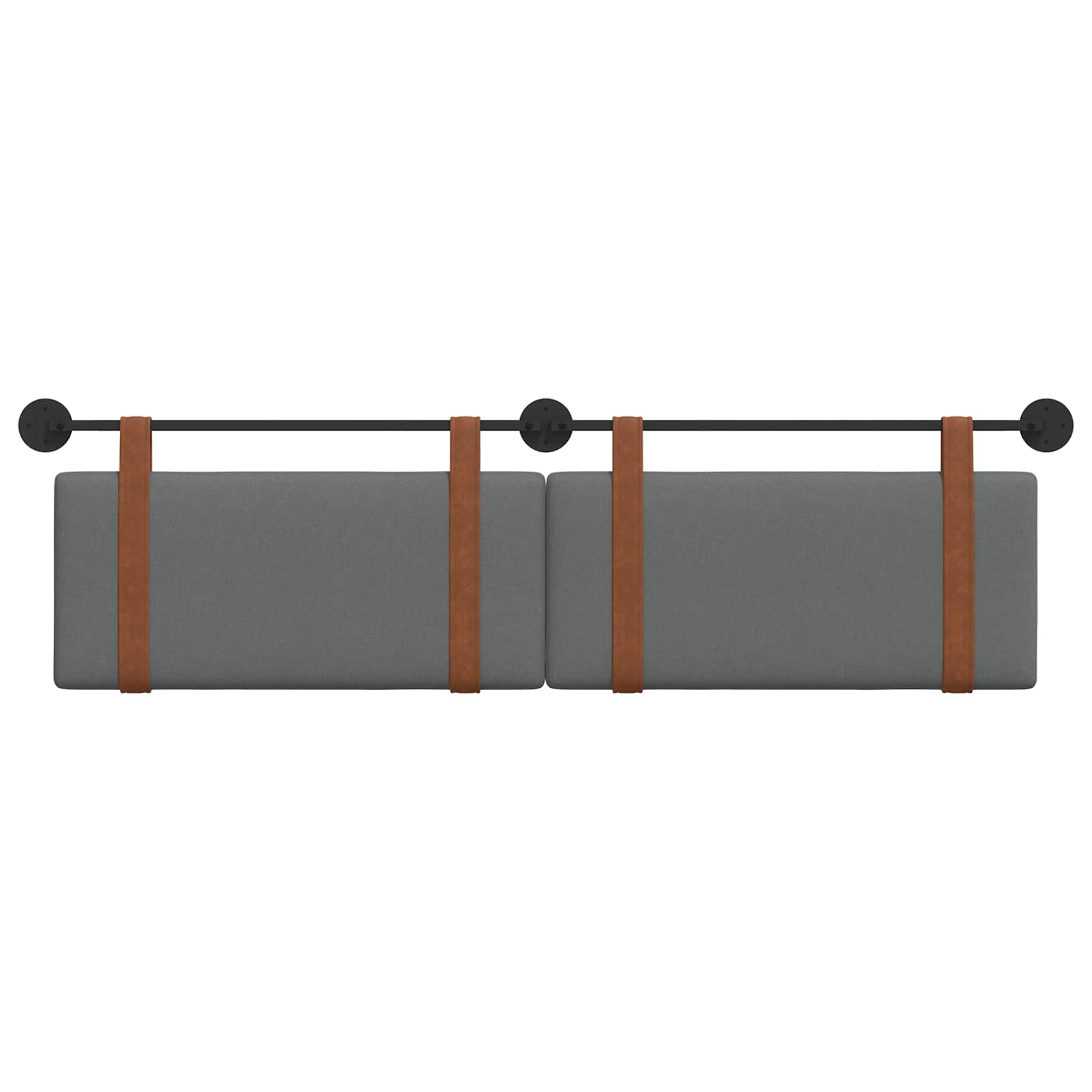 Hængende Hovedgavl Ensfarvet Mørkegrå 170 X 55 X 5 Cm Antik Pu - Billede 5