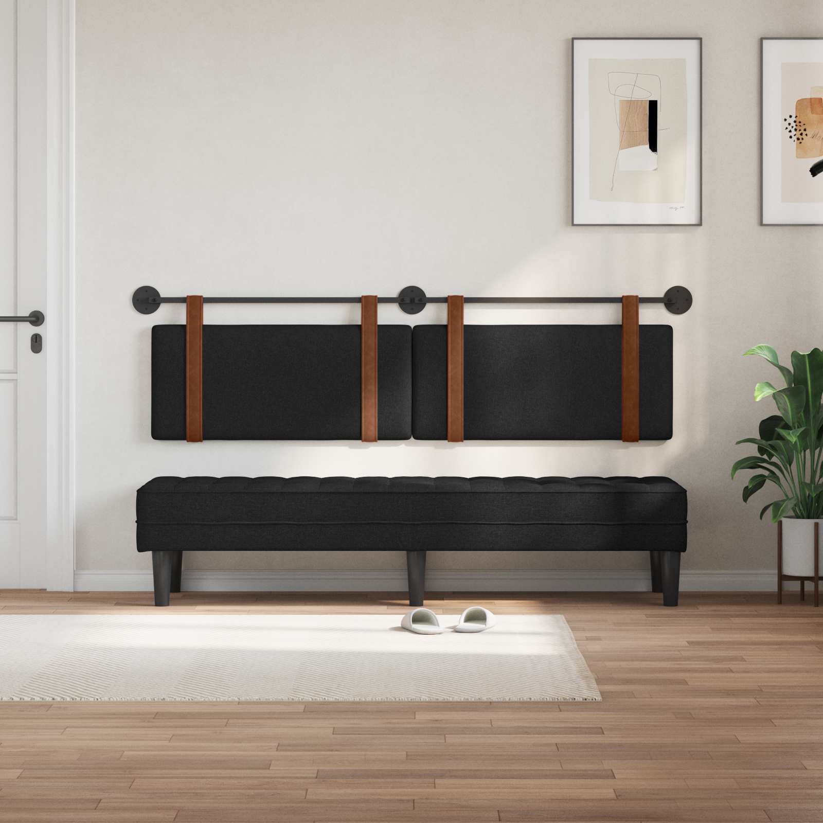 Hængende Hovedgavl Vægmonteret 170 X 55 X 5 Cm Antik Pu - Billede 3