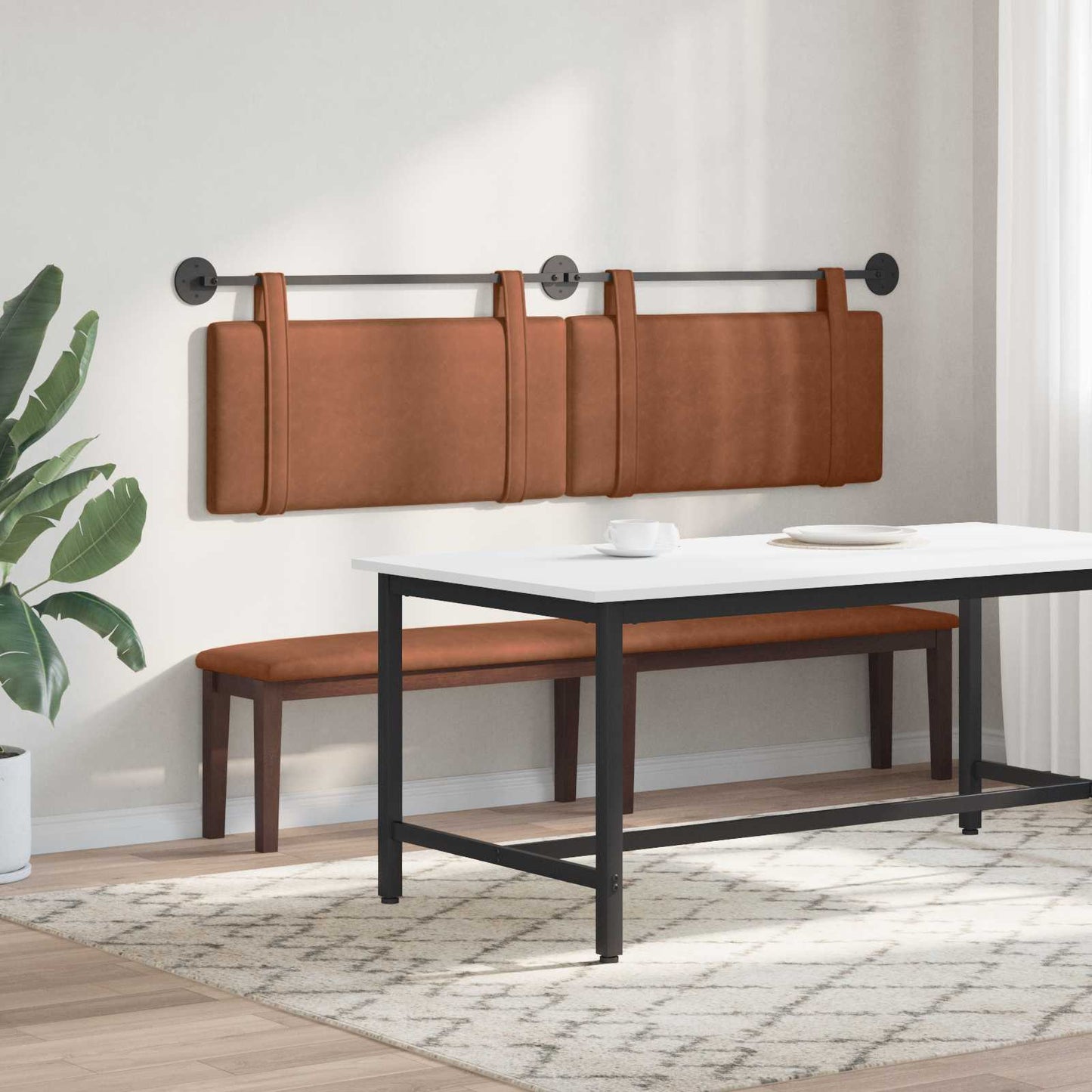 Hængende Hovedgavl Vægmonteret 190 X 55 X 5 Cm Antik Pu - Billede 4