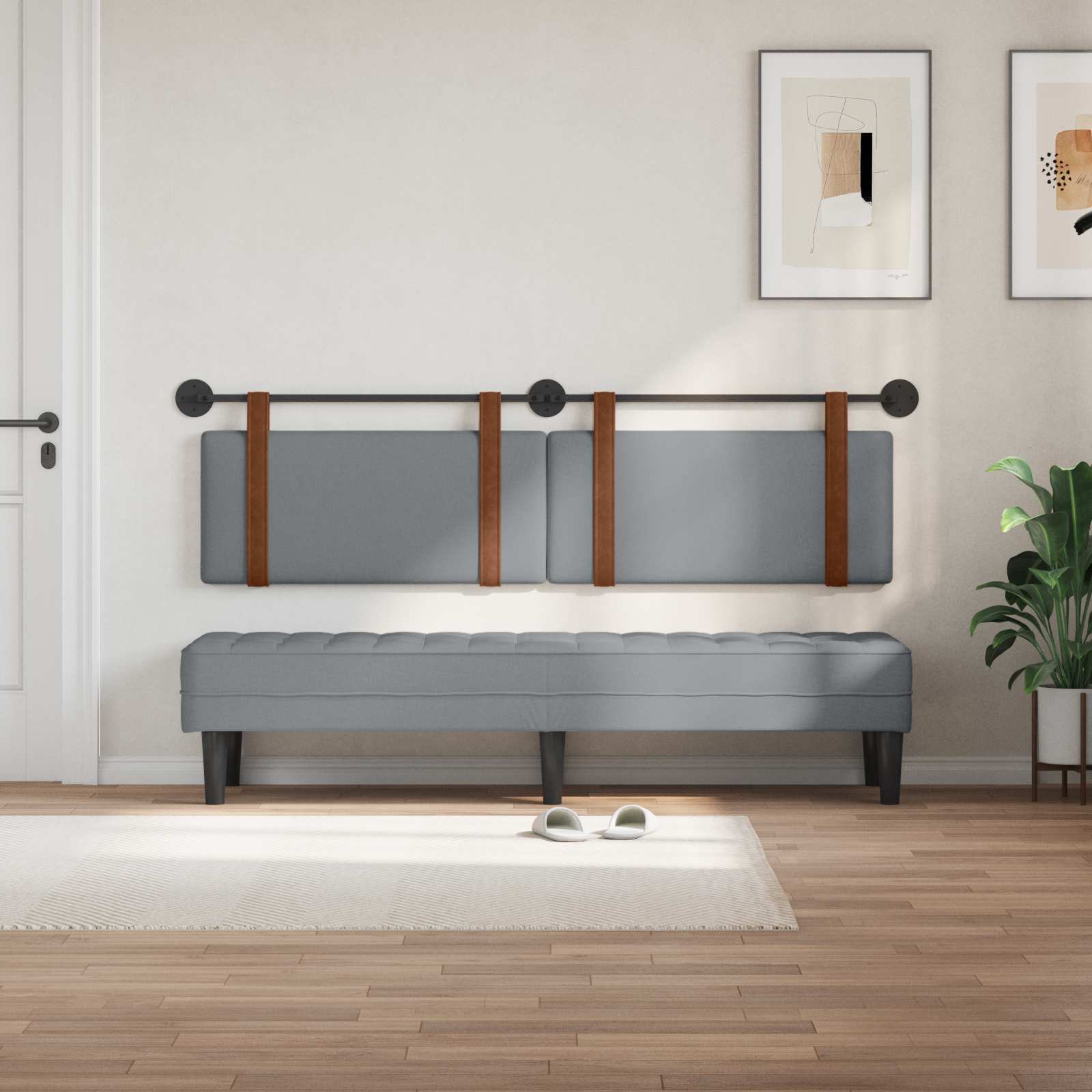 Hængende Hovedgavl Vægmonteret 190 X 55 X 5 Cm Antik Pu - Billede 3