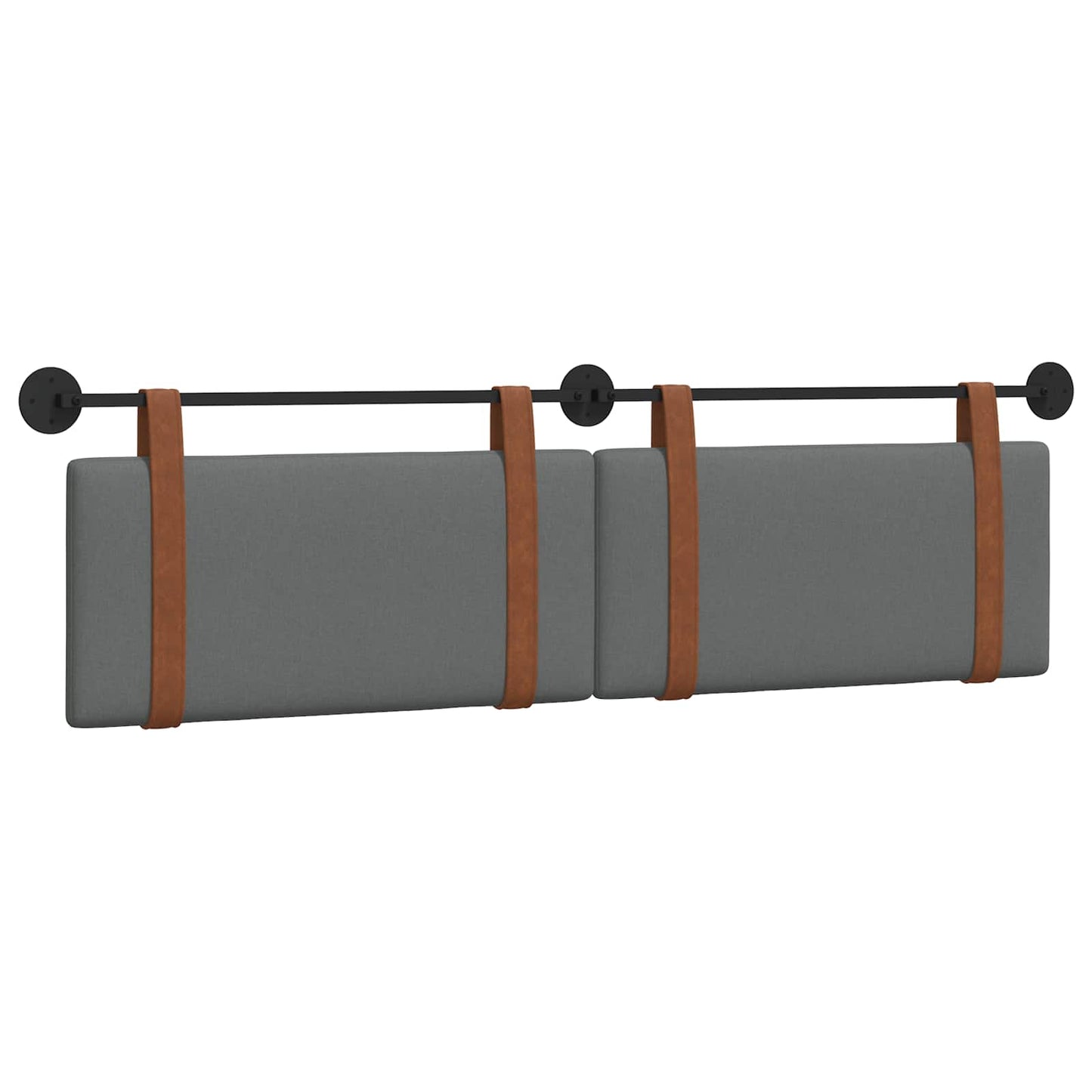 Hængende Hovedgavl Ensfarvet Mørkegrå 190 X 55 X 5 Cm Antik Pu - Billede 2