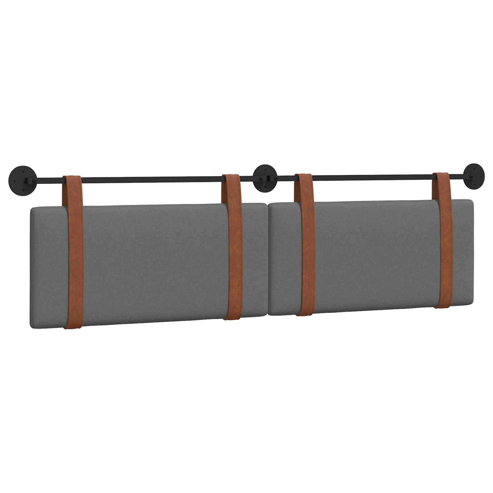 Hængende Hovedgavl Ensfarvet Mørkegrå 190 X 55 X 5 Cm Antik Pu - Billede 2