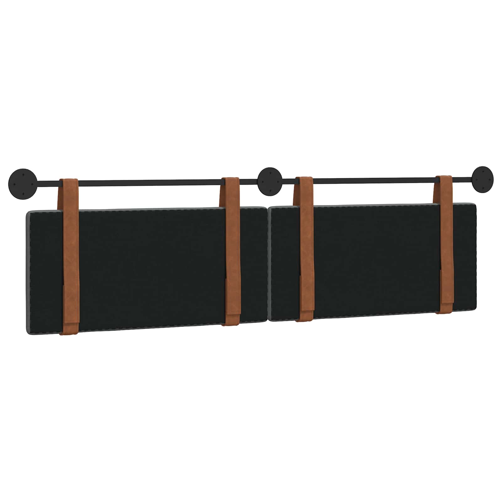 Hængende Hovedgavl Ensfarvet Mørkegrå 190 X 55 X 5 Cm Antik Pu - Billede 7