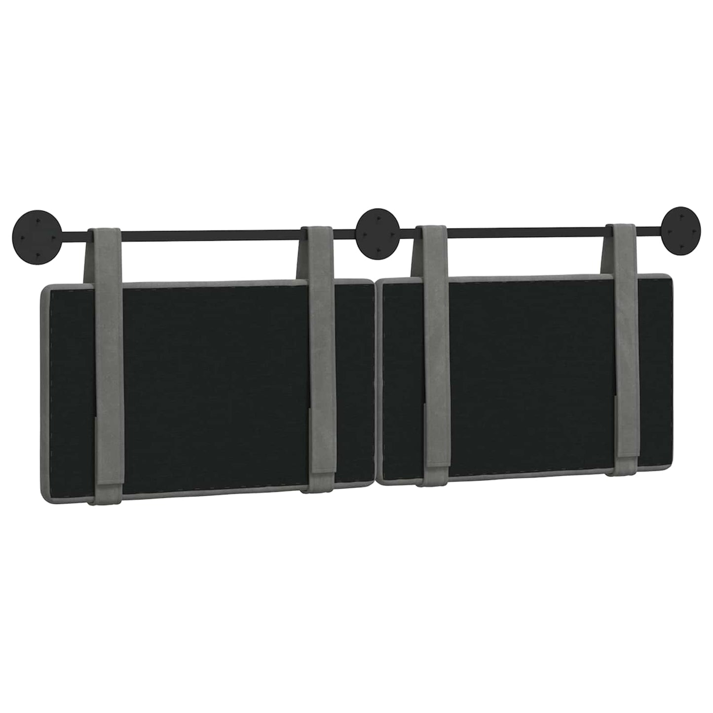 Hængende Hovedgavl Vægmonteret Mørkegrå 130 X 55 X 5 Cm Fløjl - Billede 7