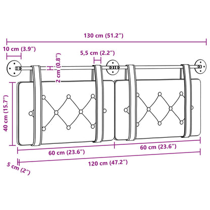 Hængende Hovedgavl Skinnende Brun 130 X 55 X 5 Cm Antik Pu - Billede 11