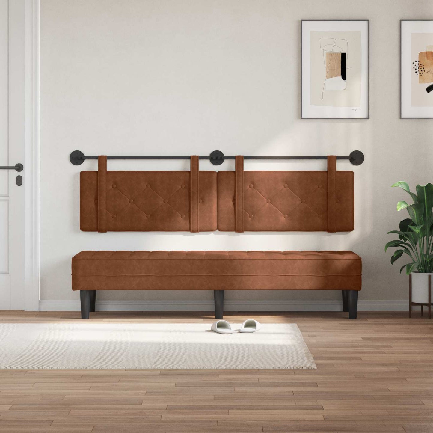 Hængende Hovedgavl Vægmonteret 170 X 55 X 5 Cm Antik Pu - Billede 3