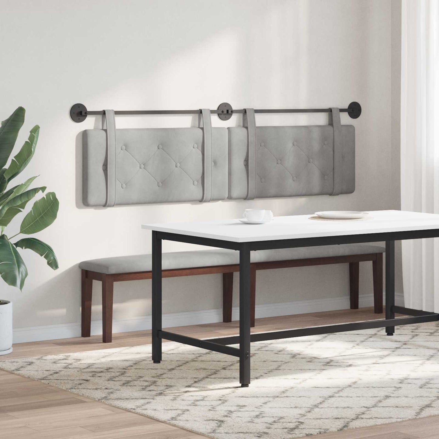Hængende Hovedgavl Vægmonteret 190 X 55 X 7 Cm Fløjl - Billede 4