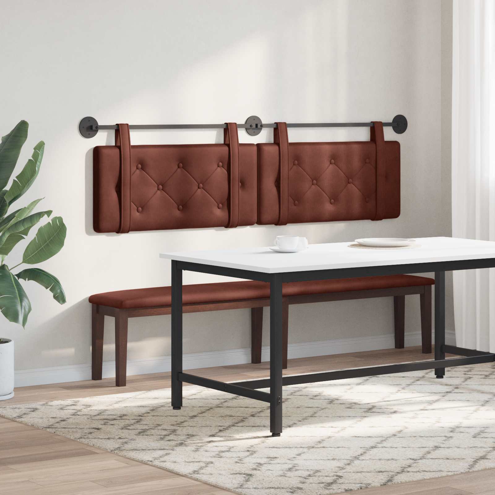 Hængende Hovedgavl Skinnende Brun 190 X 55 X 5 Cm Antik Pu - Billede 4
