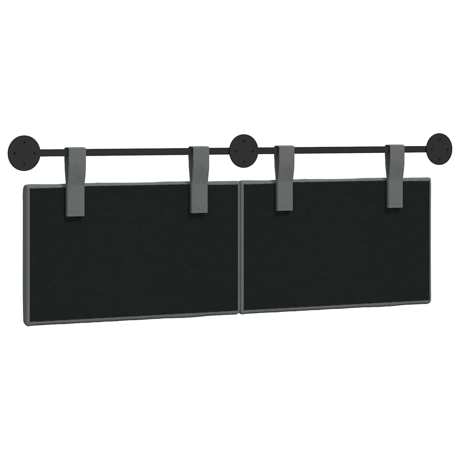 Hængende Hovedgavl Vægmonteret Mørkegrå 150 X 55 X 5 Cm Stof - Billede 7