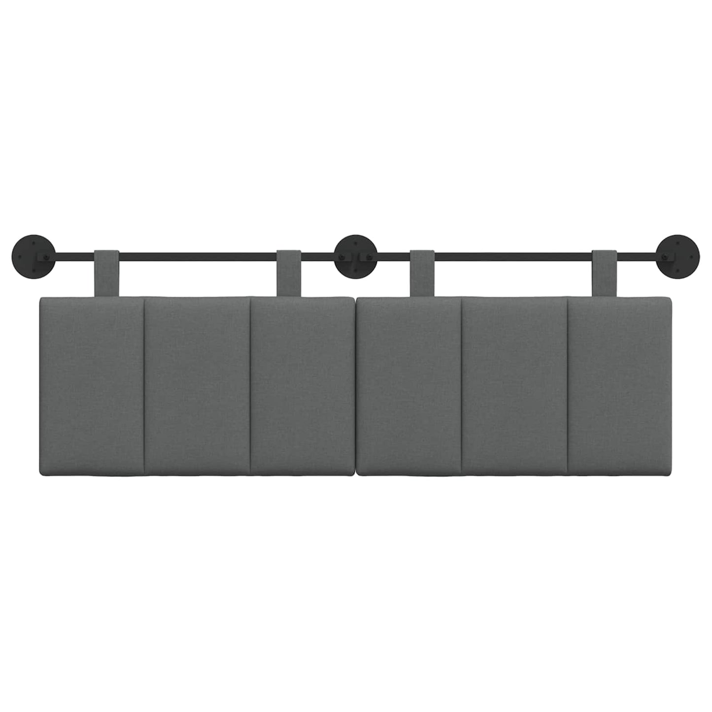 Hængende Hovedgavl Vægmonteret Mørkegrå 150 X 55 X 5 Cm Stof - Billede 5