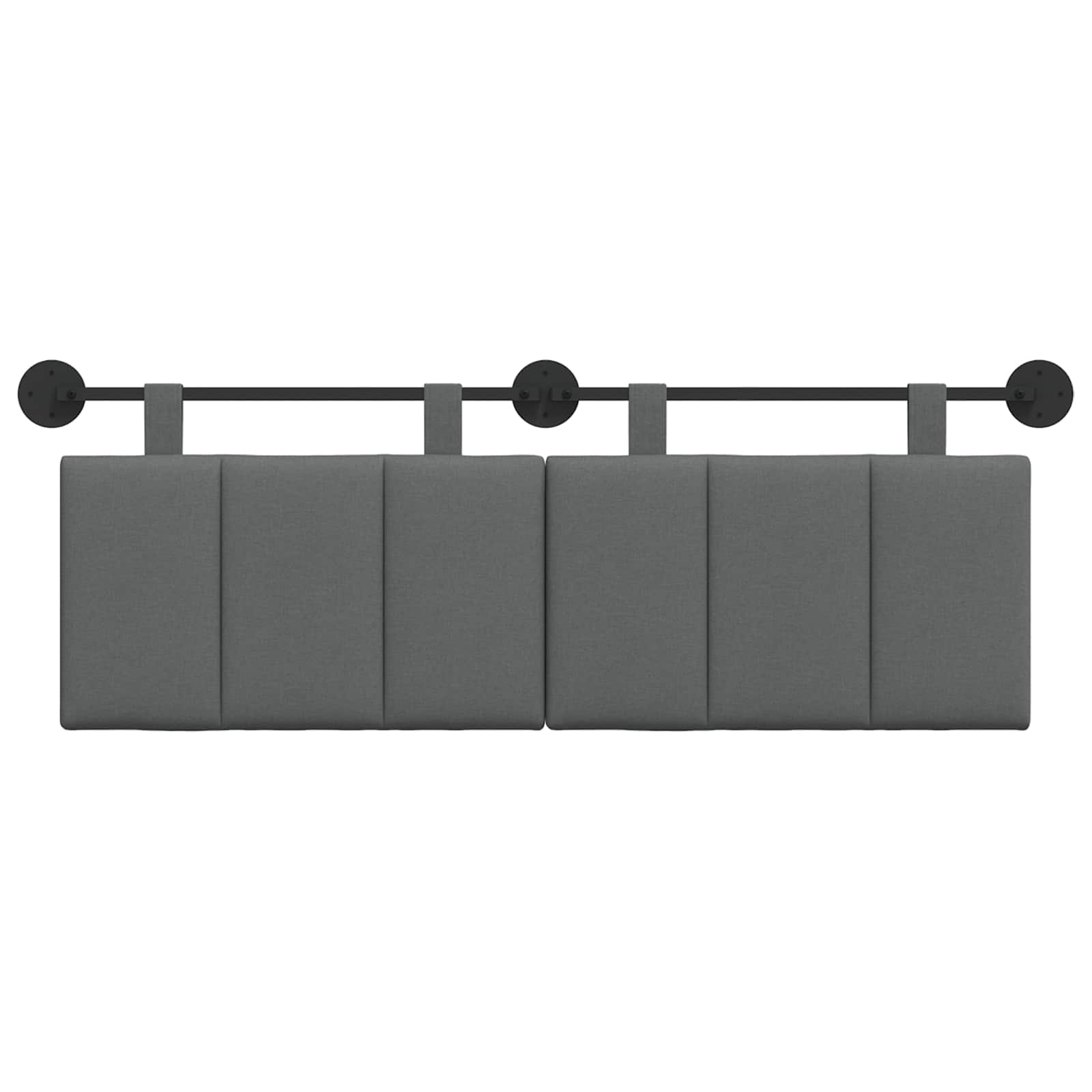 Hængende Hovedgavl Vægmonteret Mørkegrå 150 X 55 X 5 Cm Stof - Billede 5