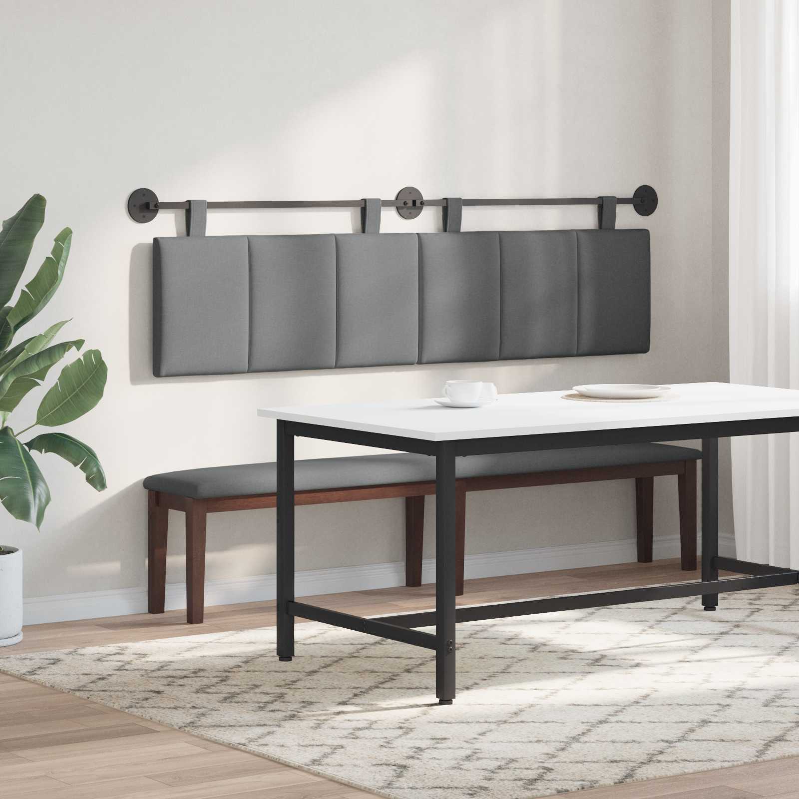 Hængende Hovedgavl Vægmonteret Mørkegrå 170 X 55 X 5 Cm Stof - Billede 4