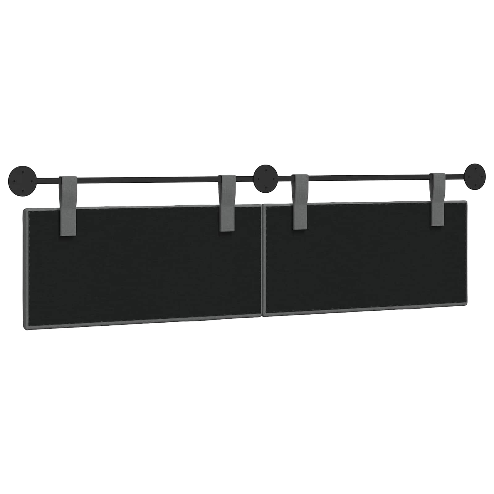 Hængende Hovedgavl Vægmonteret Mørkegrå 170 X 55 X 5 Cm Stof - Billede 7