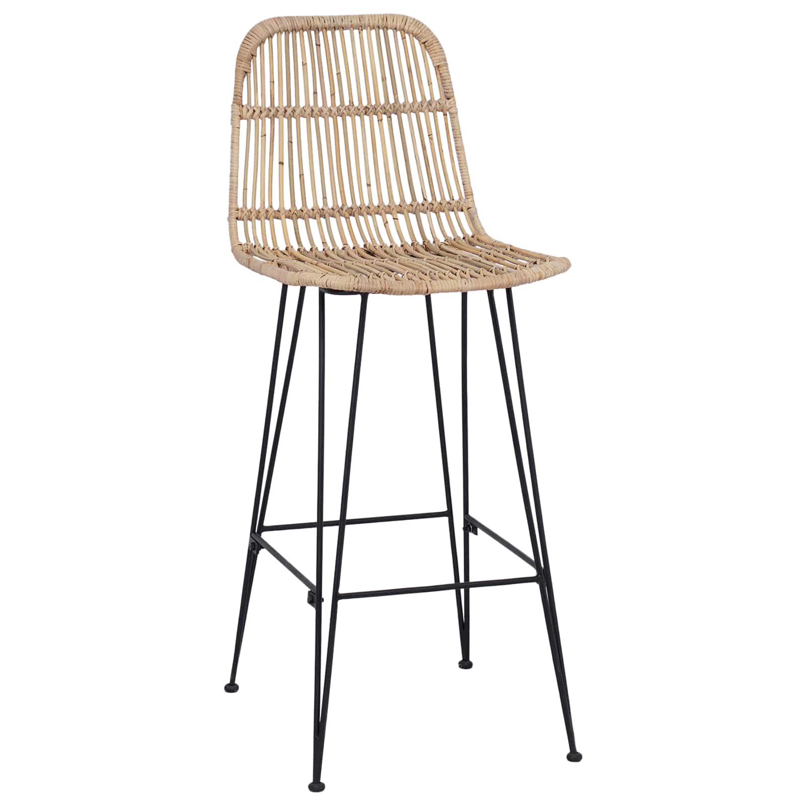 Barbænk 2 Dele 44 X 55 X 109 Cm Rattan Og Stål - Billede 4